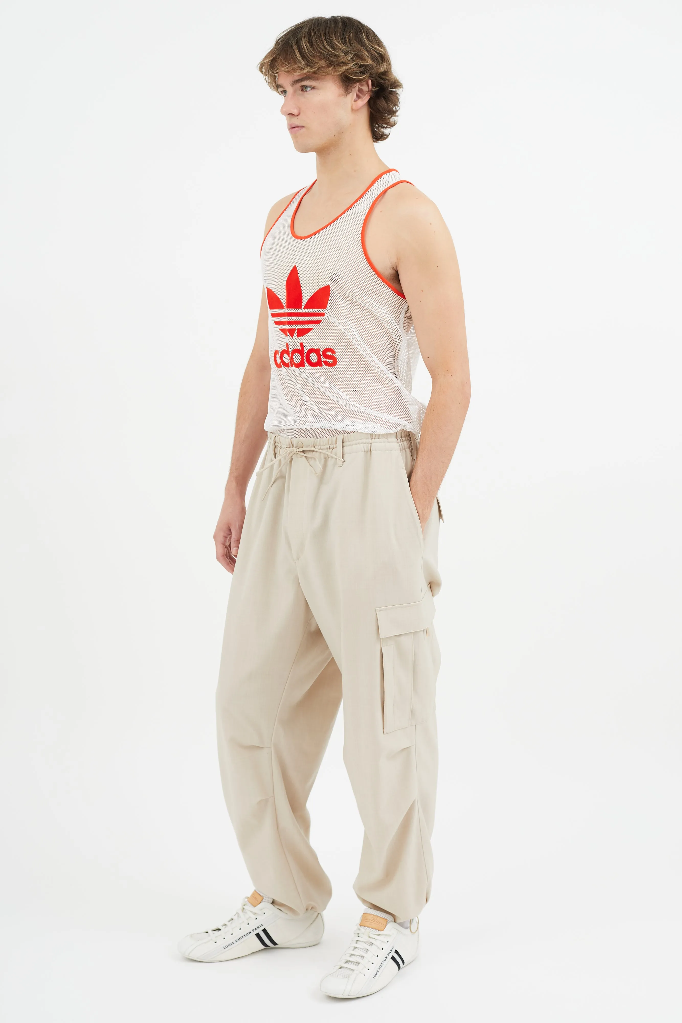 Beige Wool Cargo Pant