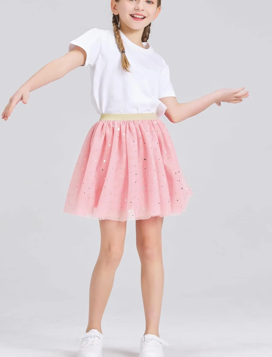 DaniChins Girls' Layered Tutu Tulle Birthday Party Dance Skirts
