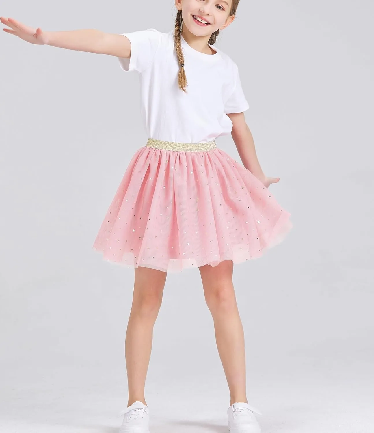 DaniChins Girls' Layered Tutu Tulle Birthday Party Dance Skirts
