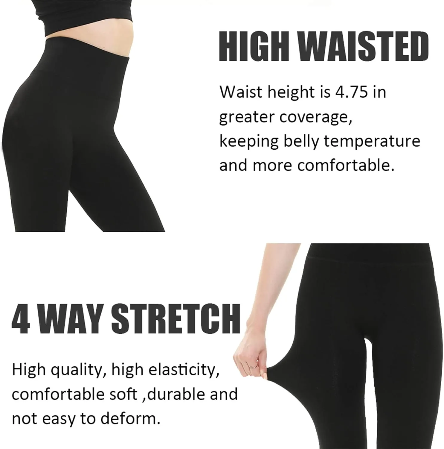 DINNAPE Fleece Lined Leggings Women Thick High Waisted Winter Warm Leggings