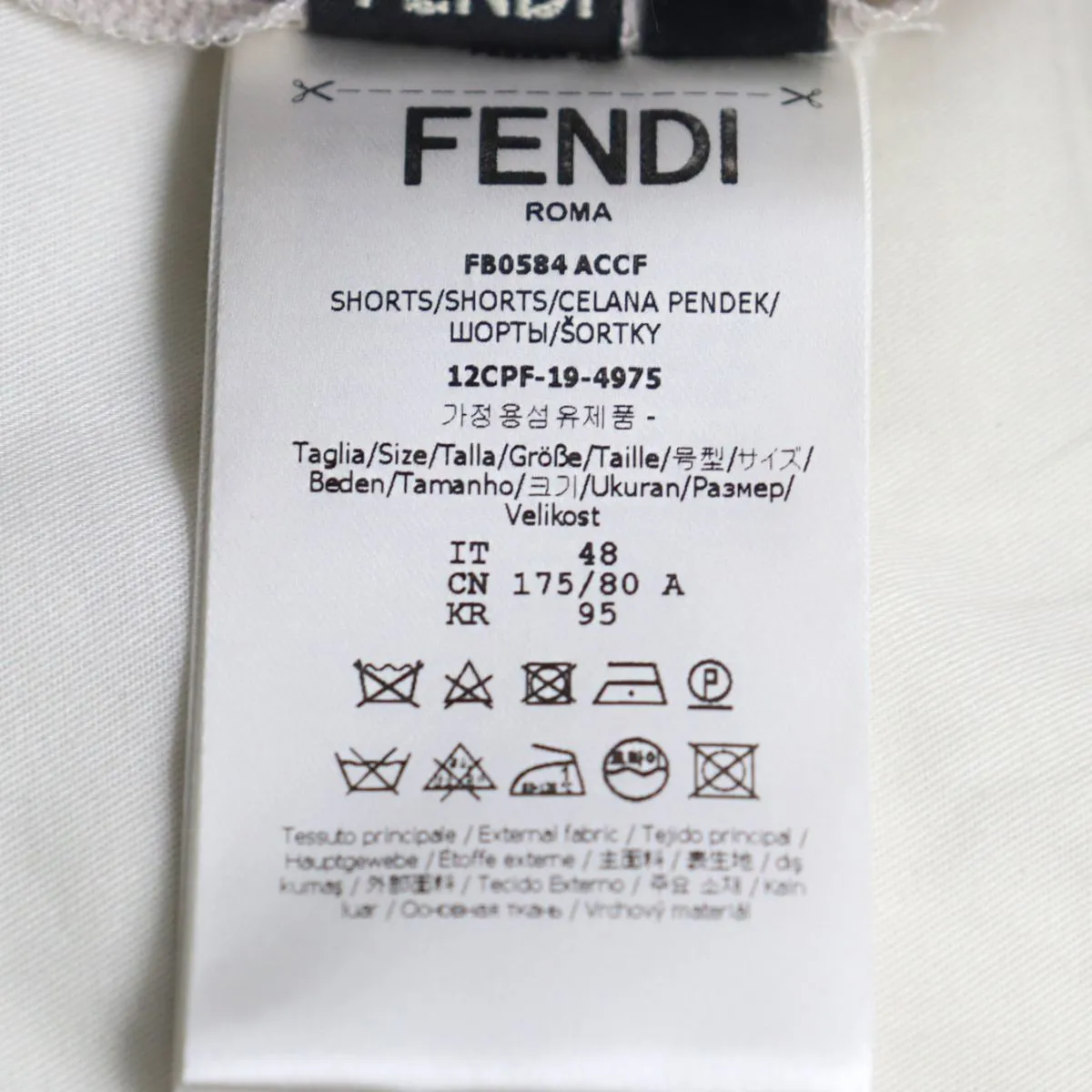 Fendi Wool Twill Pants FF Logo Belt Off-White