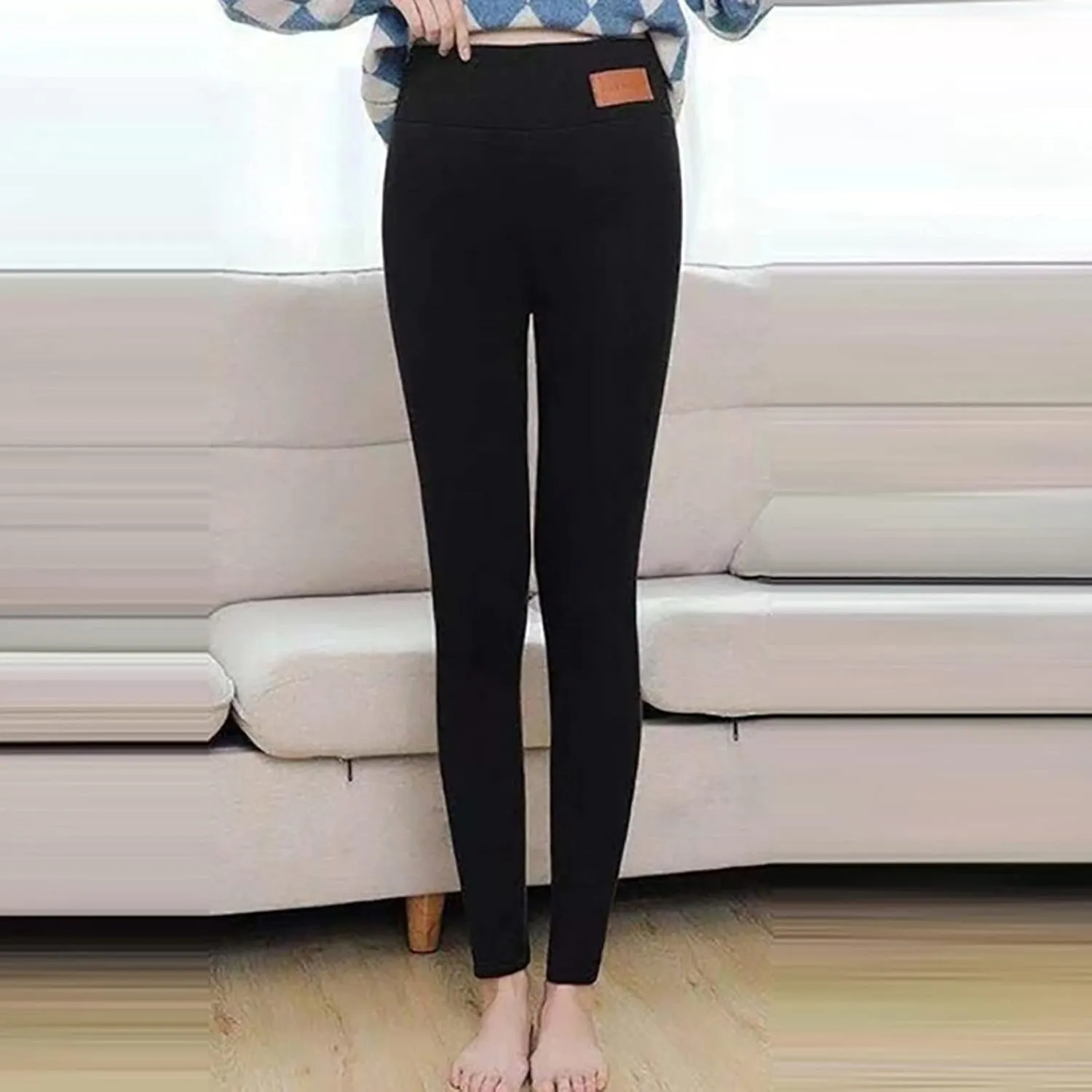 Fleece Lined Leggings Women High Waisted Winter Thermal Warm Pants Thick Yoga Tummy Control Athletic Tights