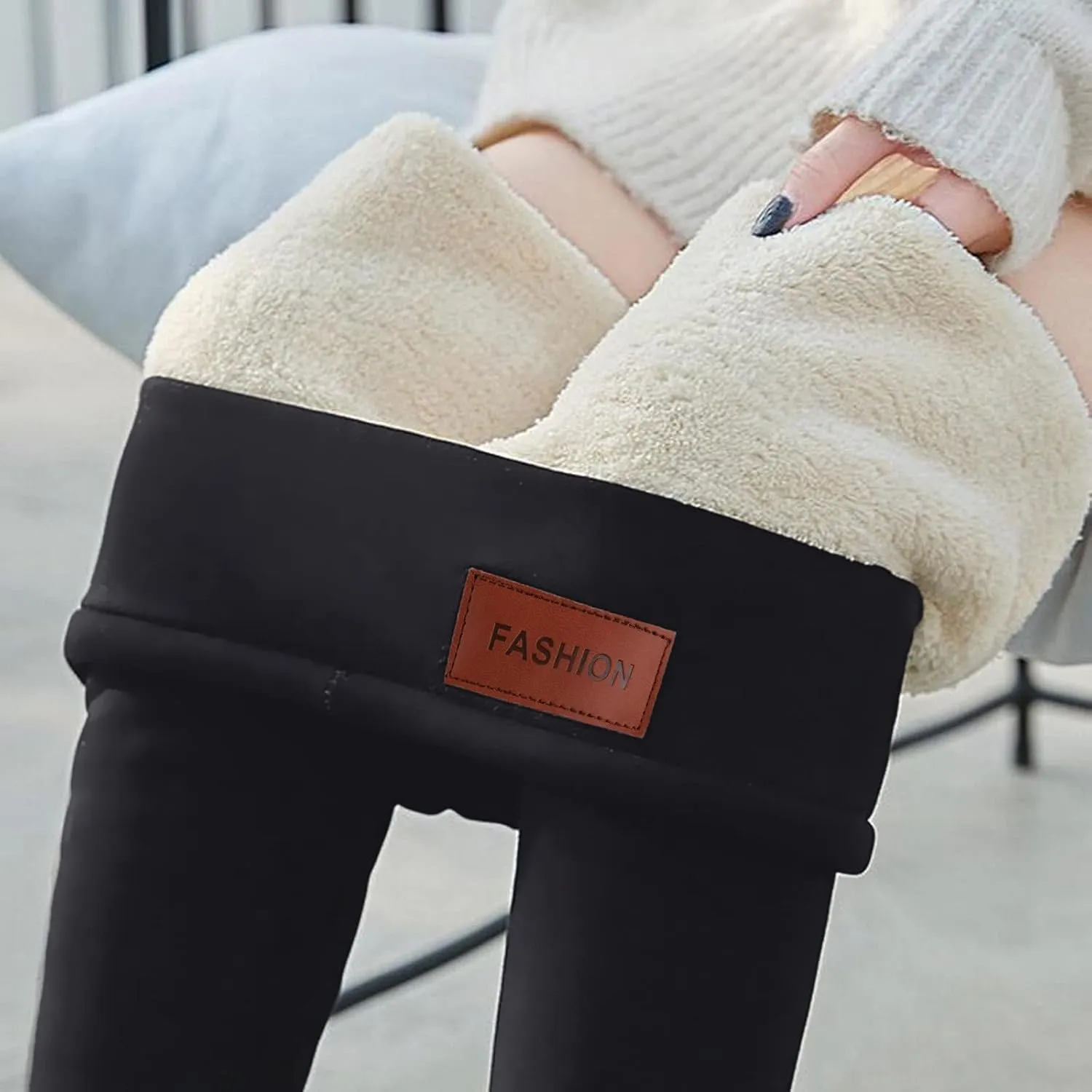 Fleece Lined Leggings Women High Waisted Winter Thermal Warm Pants Thick Yoga Tummy Control Athletic Tights