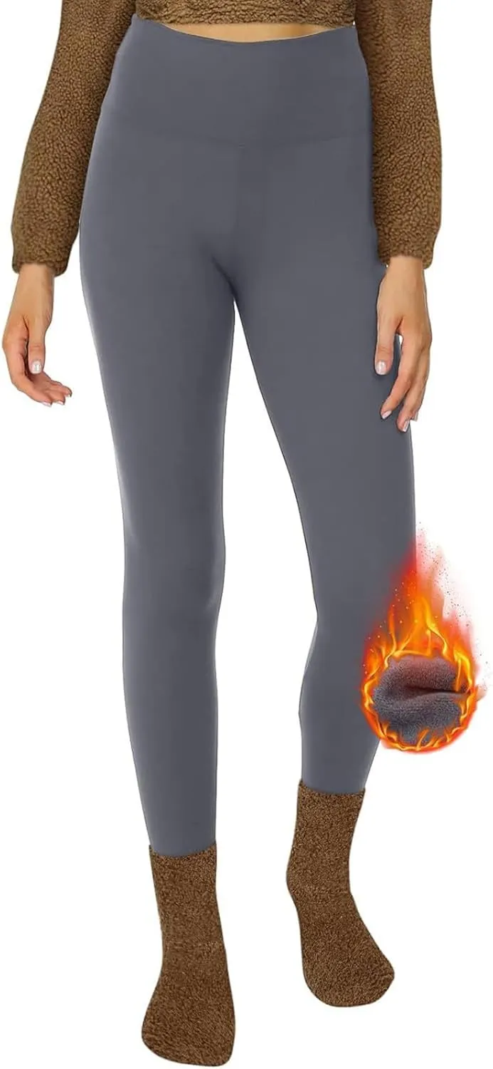 Fleece Lined Leggings Women Winter High Waisted Yoga Pants Workout Tummy Control Thick Thermal Warm Legging