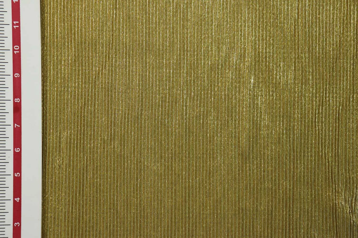 Golden Foil Prints on Golden Foil Printed Pleated Knit Fabric