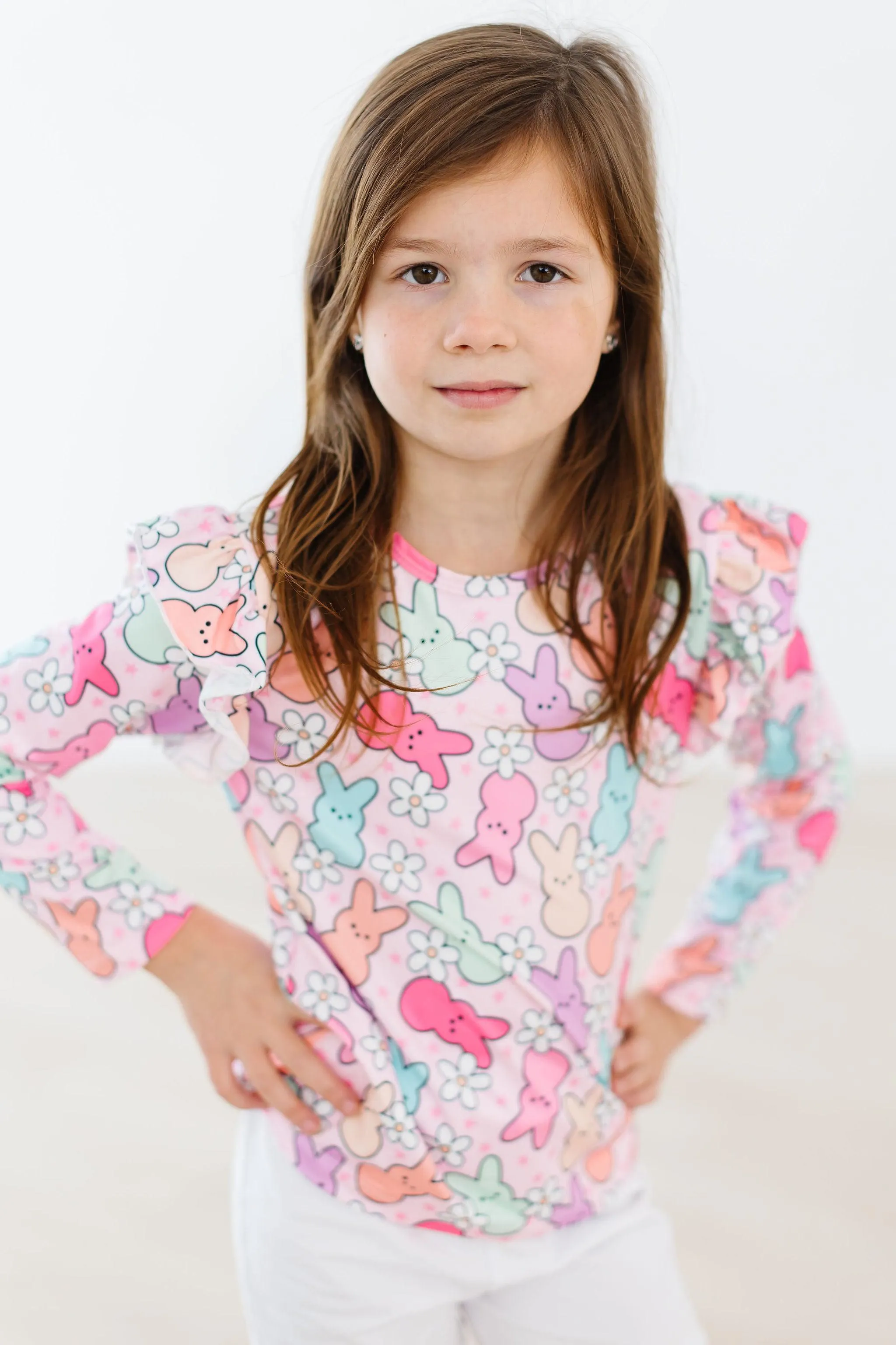 Hangin With My Peeps L/s Ruffle Tee