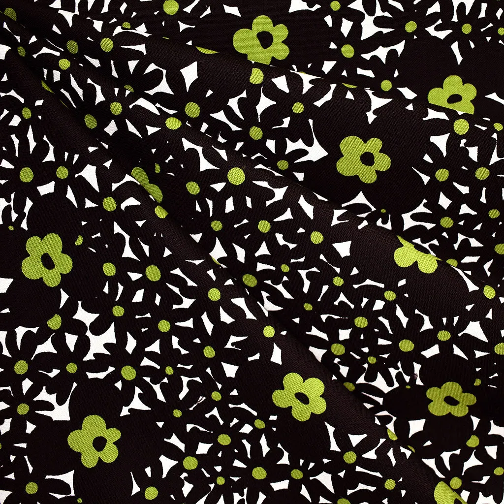 Japanese Layered Mod Floral Canvas Black/Olive