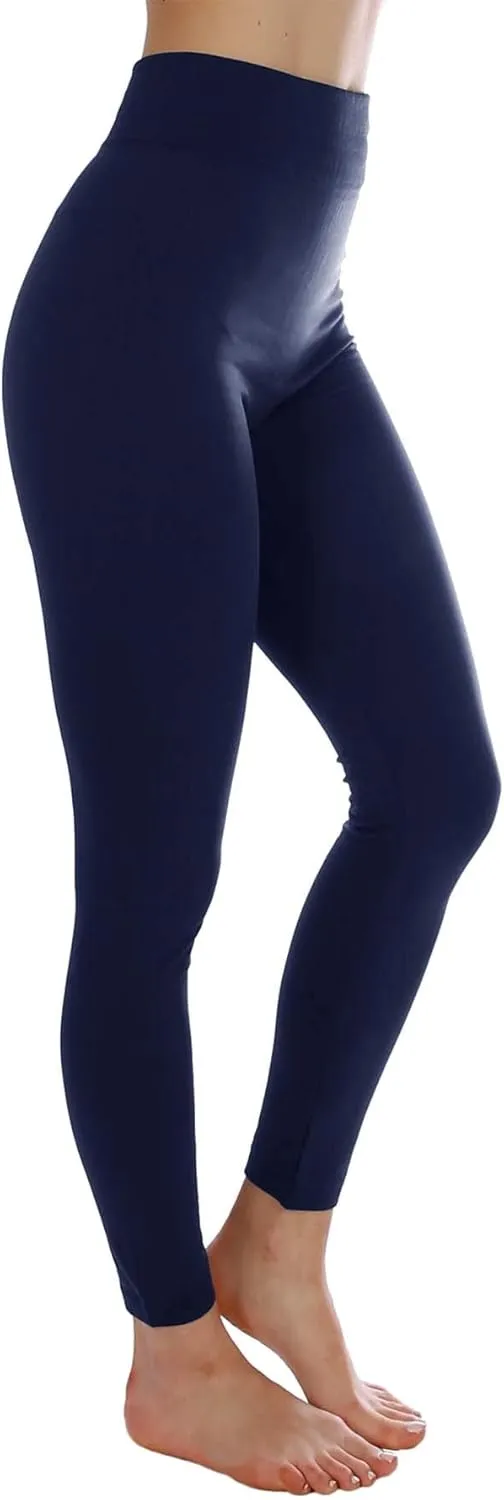Kuda Moda 5-Pack Fleece Lined Leggings for Women Winter Warm Thermal Full Length Leggings