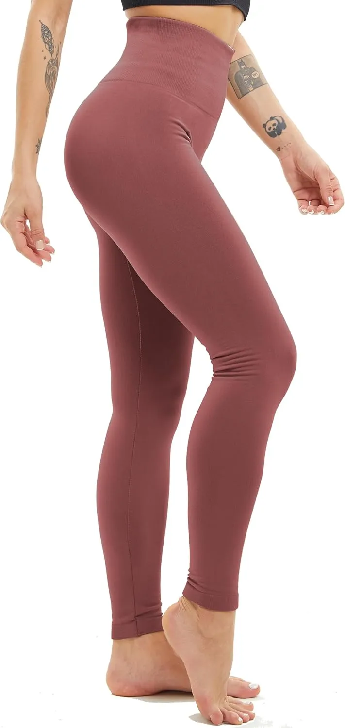 LUOYANXI High Waist Fleece Lined Leggings for Women Thick Winter Warm Tights Tummy Control Leggings