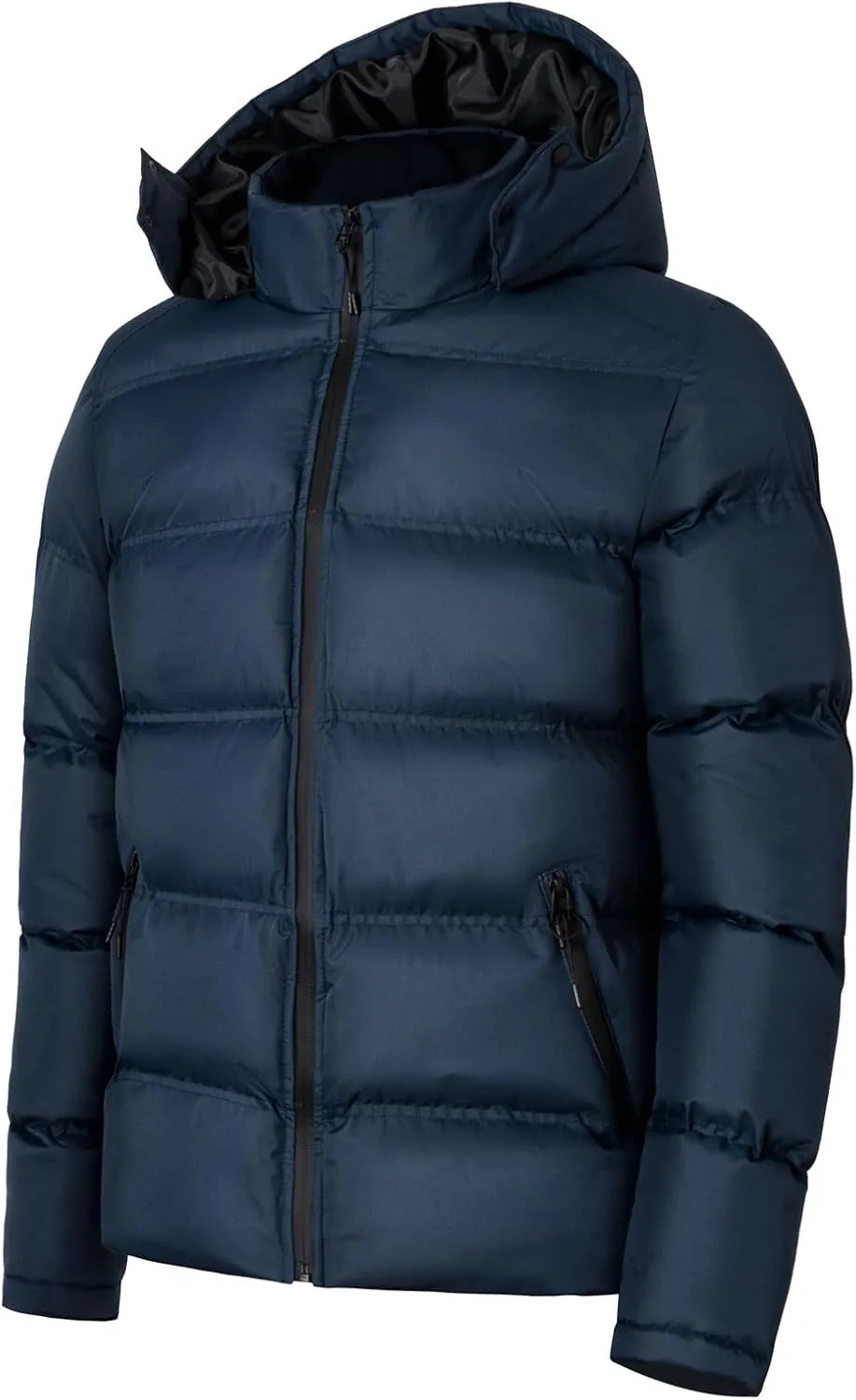 Men Lightweight Puffer Jackets Hooded Insulated Thermal Puffy Winter Jacket Waterproof Windproof Down Coats Outerwear