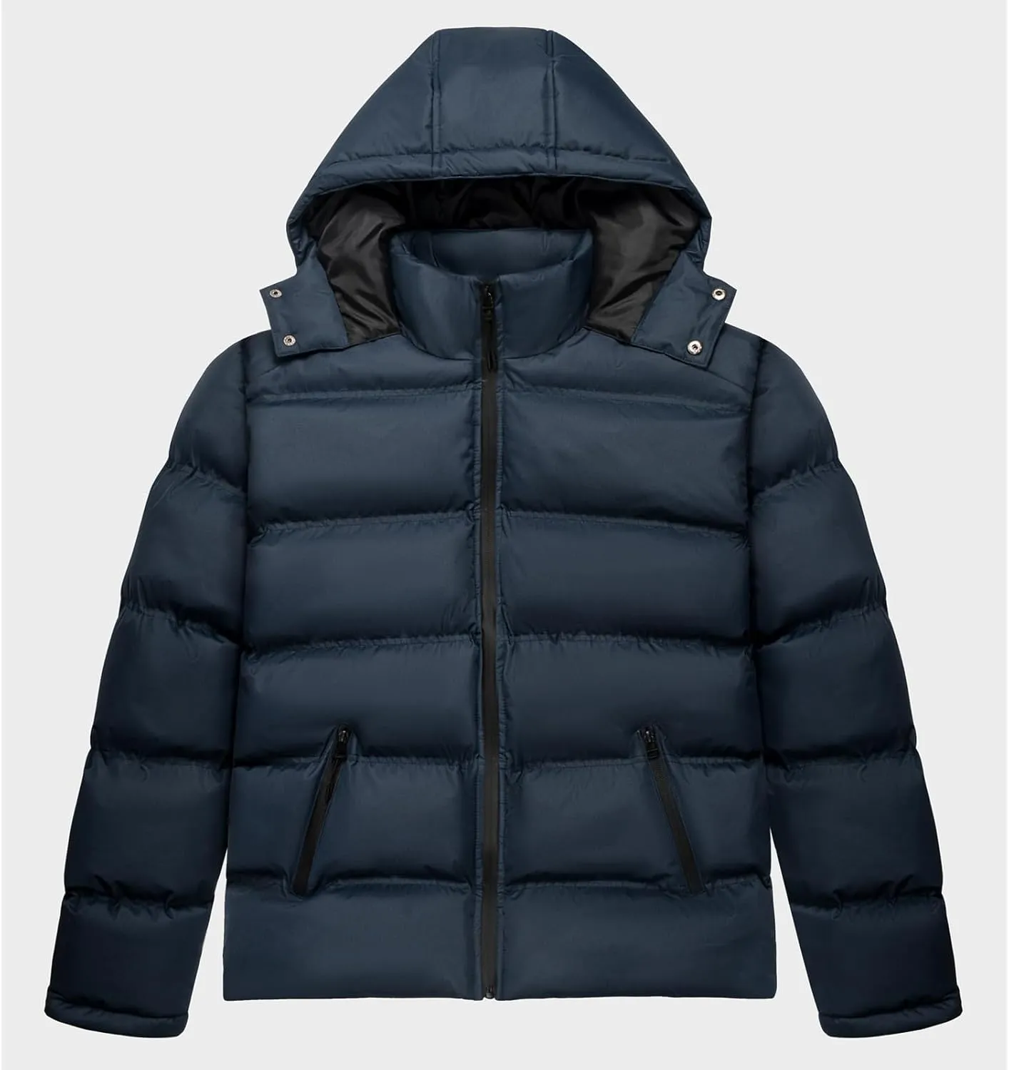 Men Lightweight Puffer Jackets Hooded Insulated Thermal Puffy Winter Jacket Waterproof Windproof Down Coats Outerwear