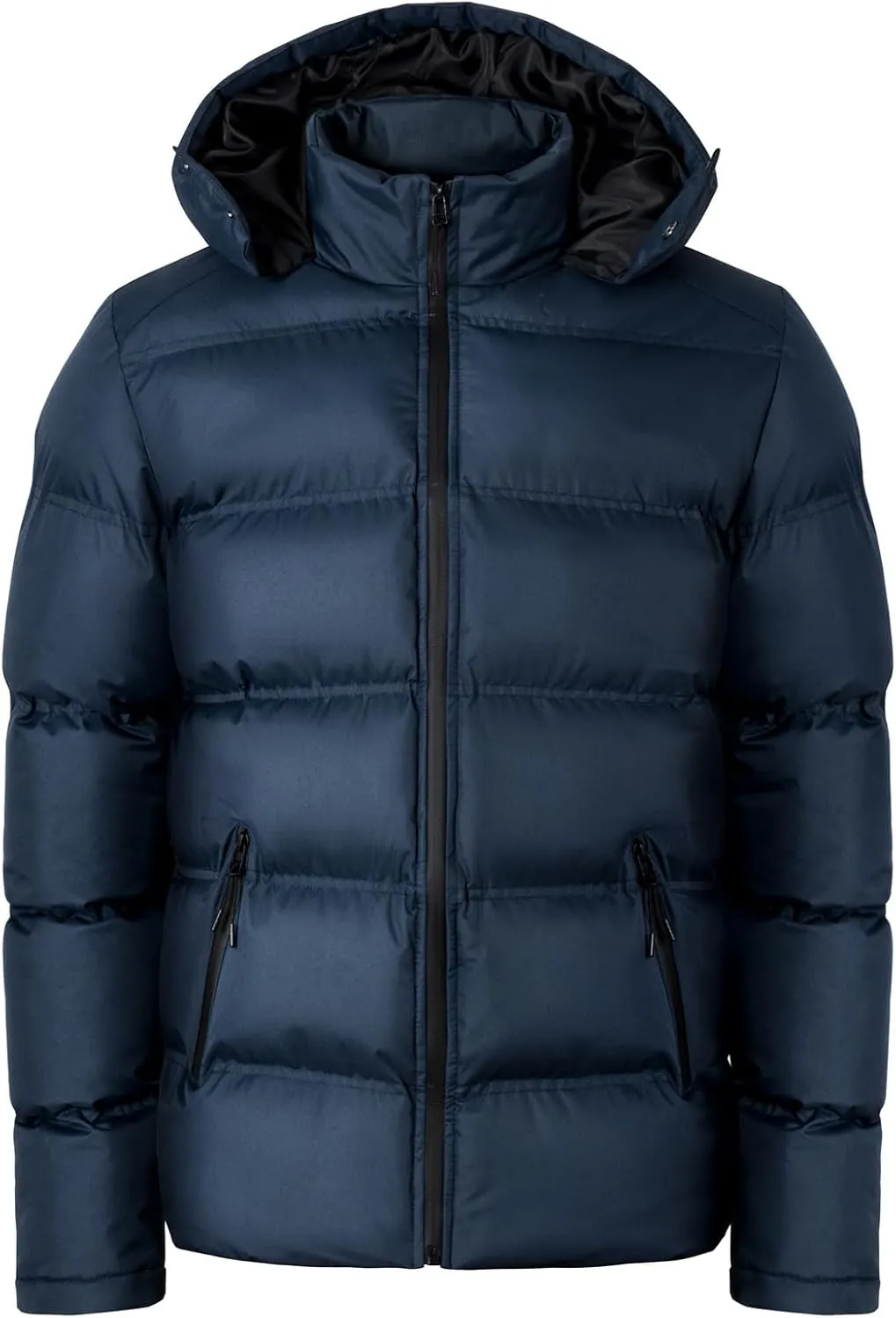 Men Lightweight Puffer Jackets Hooded Insulated Thermal Puffy Winter Jacket Waterproof Windproof Down Coats Outerwear