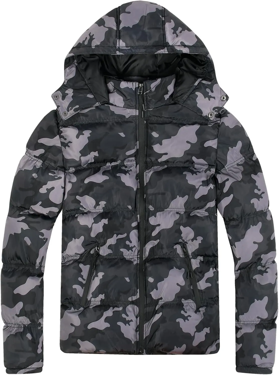 Men Lightweight Puffer Jackets Hooded Insulated Thermal Puffy Winter Jacket Waterproof Windproof Down Coats Outerwear