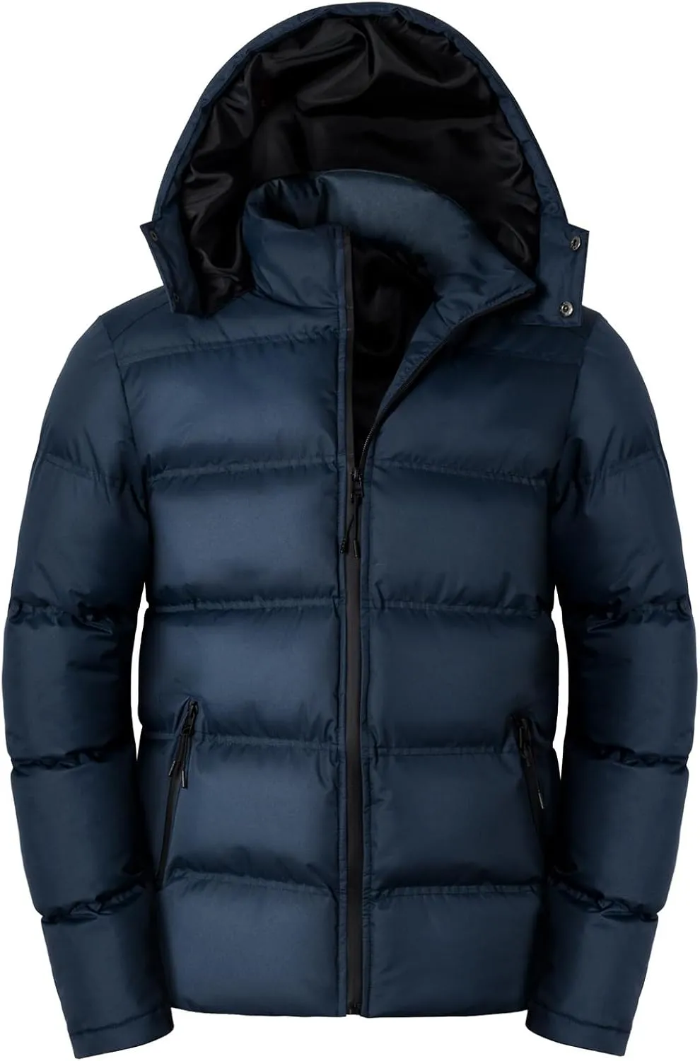 Men Lightweight Puffer Jackets Hooded Insulated Thermal Puffy Winter Jacket Waterproof Windproof Down Coats Outerwear