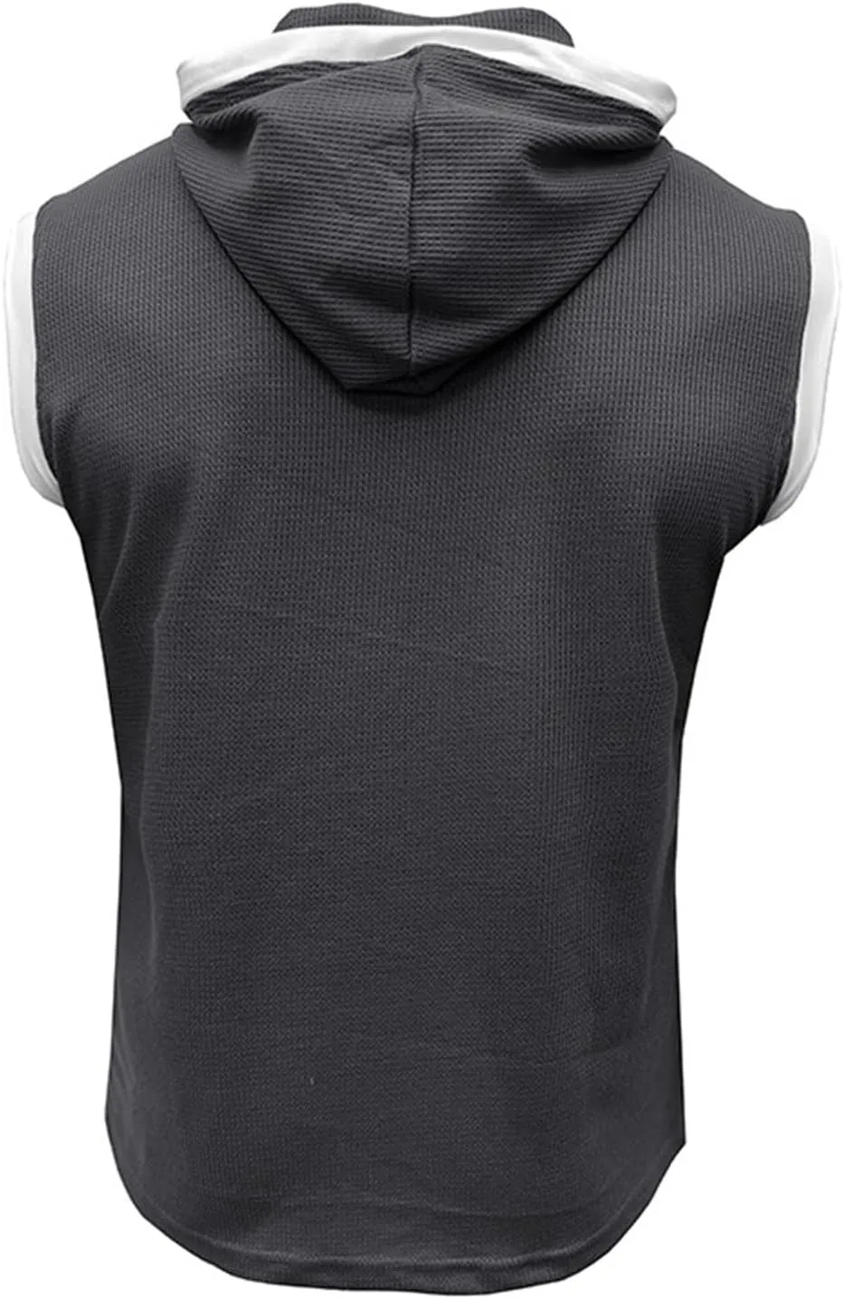Men's Compression Shirts Trendy V Neck Hooded Pullover Tops Sleeveless Slim Fit Sweatshirt Bodybuilding Gym Tee Solid