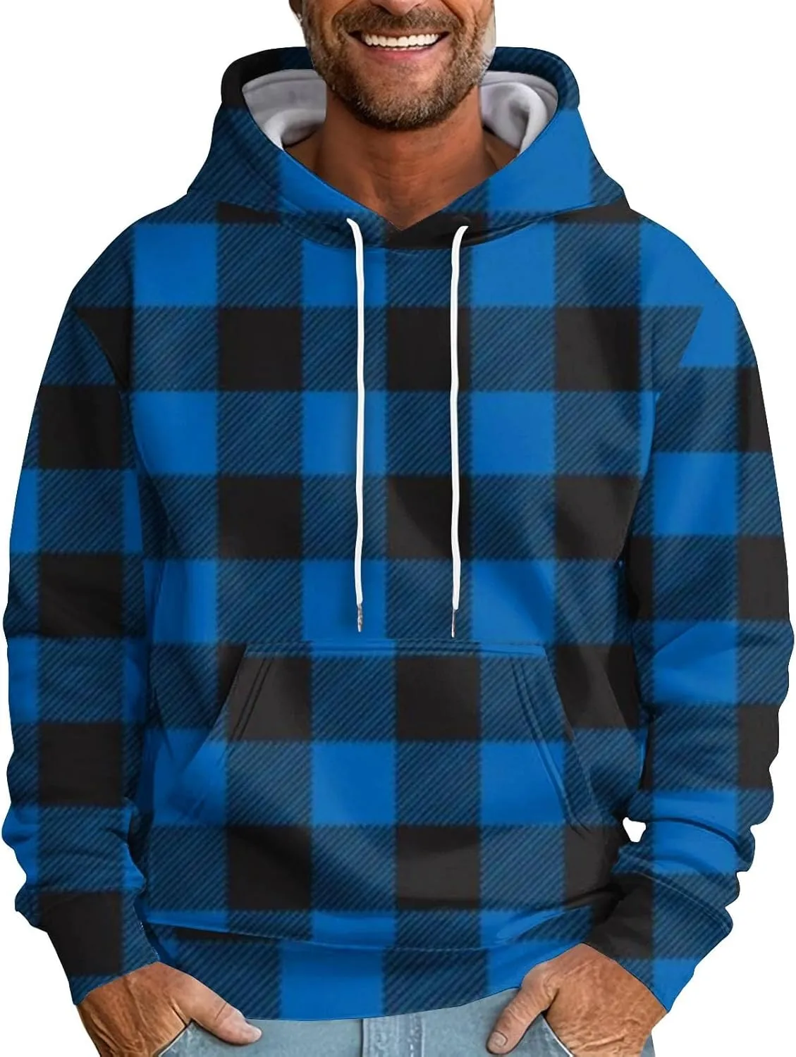 Mens Long Sleeve Dressy Casual Sweatshirt Thickened Fleece Button Jacket Zipper Print Double Insert Pocket Cotton Coat