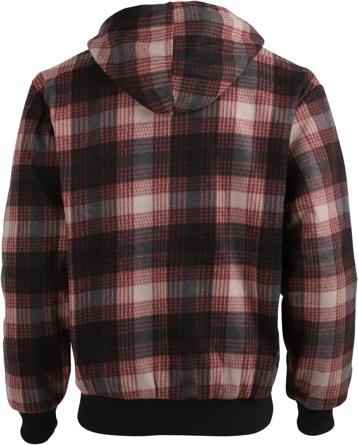 Mens Plaid Hoodie Sherpa Lined Fleece Jacket Thick Warm Winter Coats Heavy Weight Hooded Sweatshirt Casual Outerwear