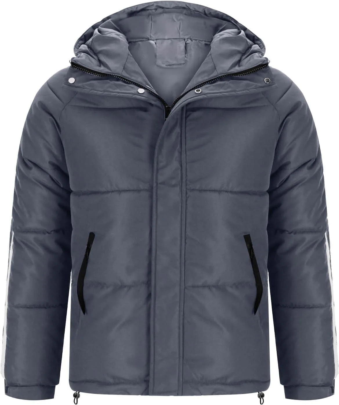 Men's Puffer Jackets Winter Warm Quilted Jacket Thicken Down Jacket Windproof Zip Up Thermal Coat Outerwear with Hood