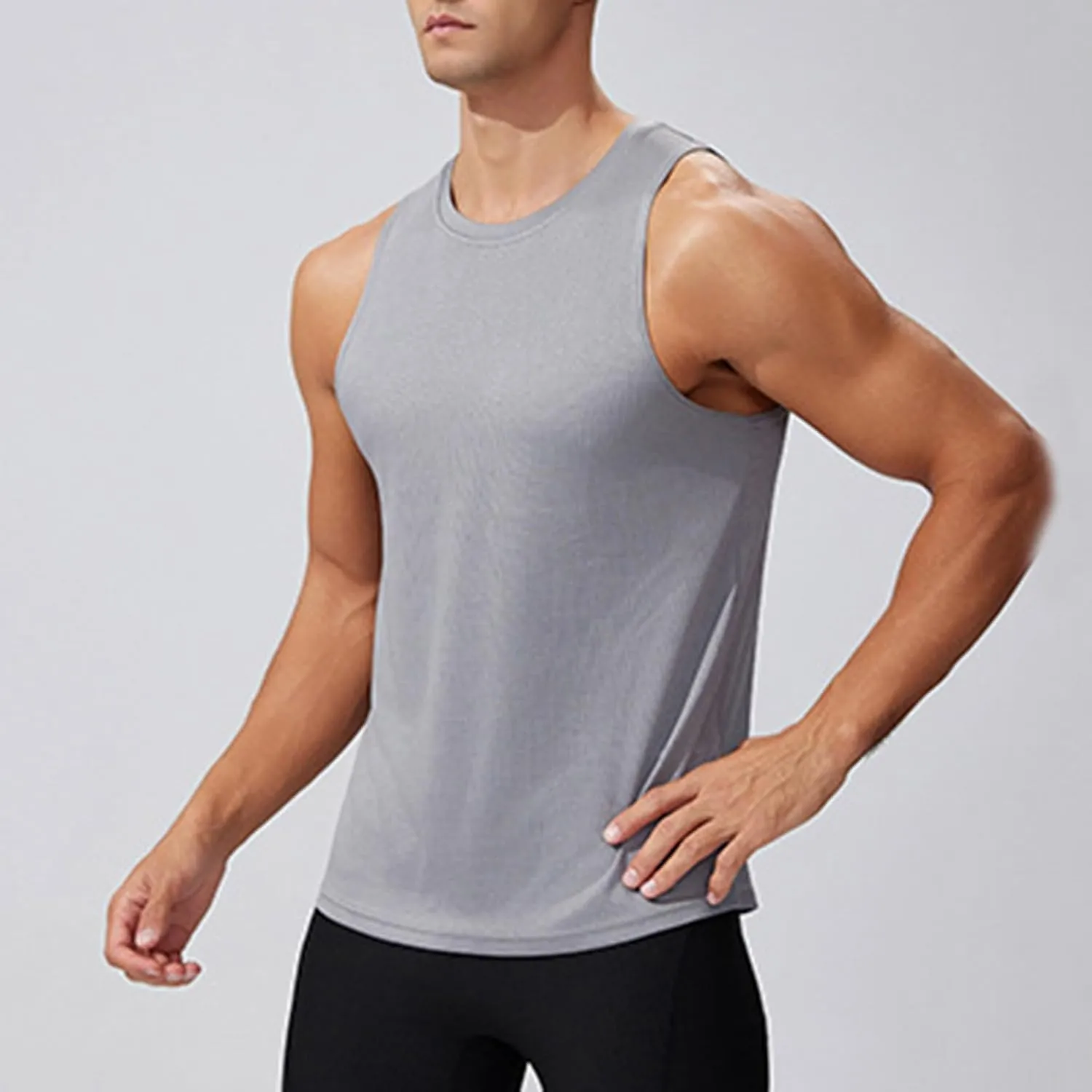 Mens Quick Dry Tank Tops Summer Gym Bodybuilding Muscle T Shirts Casual Sleeveless Sports Running Training Tees