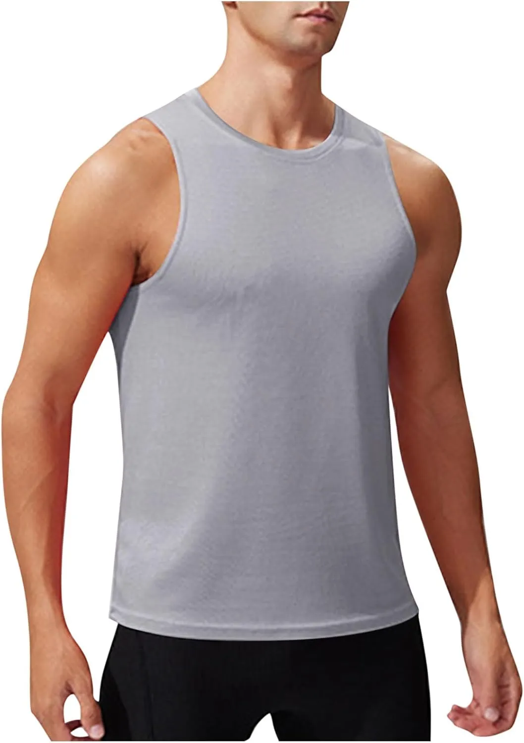 Mens Quick Dry Tank Tops Summer Gym Bodybuilding Muscle T Shirts Casual Sleeveless Sports Running Training Tees