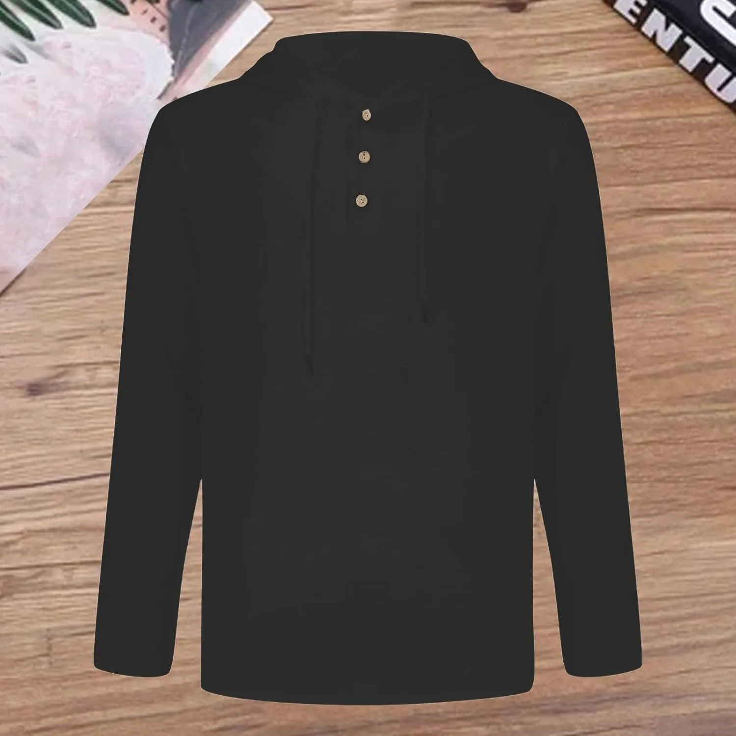 Men's UPF 50  Hoodie Shirts Long Sleeve Pullover Casual Summer Sun Swim Shirt Lightweight Rash Guard Hooded Sweatshirt
