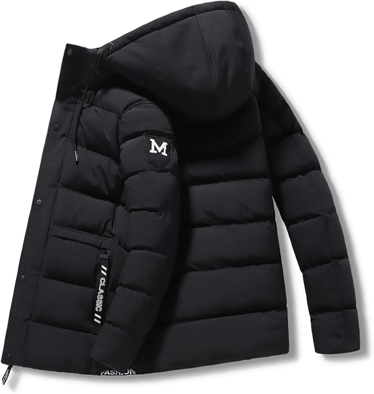 Men's Winter Puffer Jacket Thicken Cotton Down Coat Essentials Lightweight Jacket Travel Padded Jacket