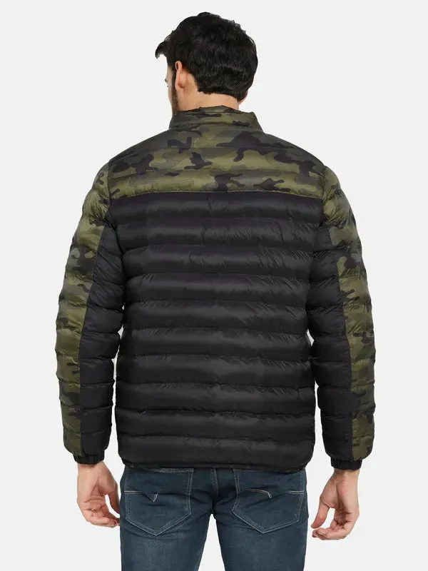 Mettle Men Olive Green Camouflage Padded Jacket