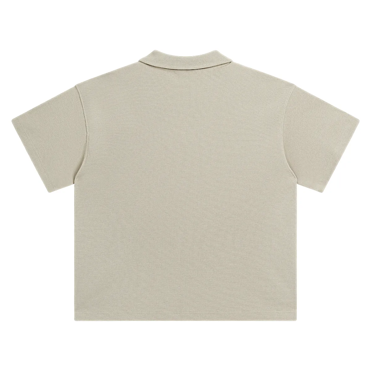 Oversized heavy cotton waffle collar tee