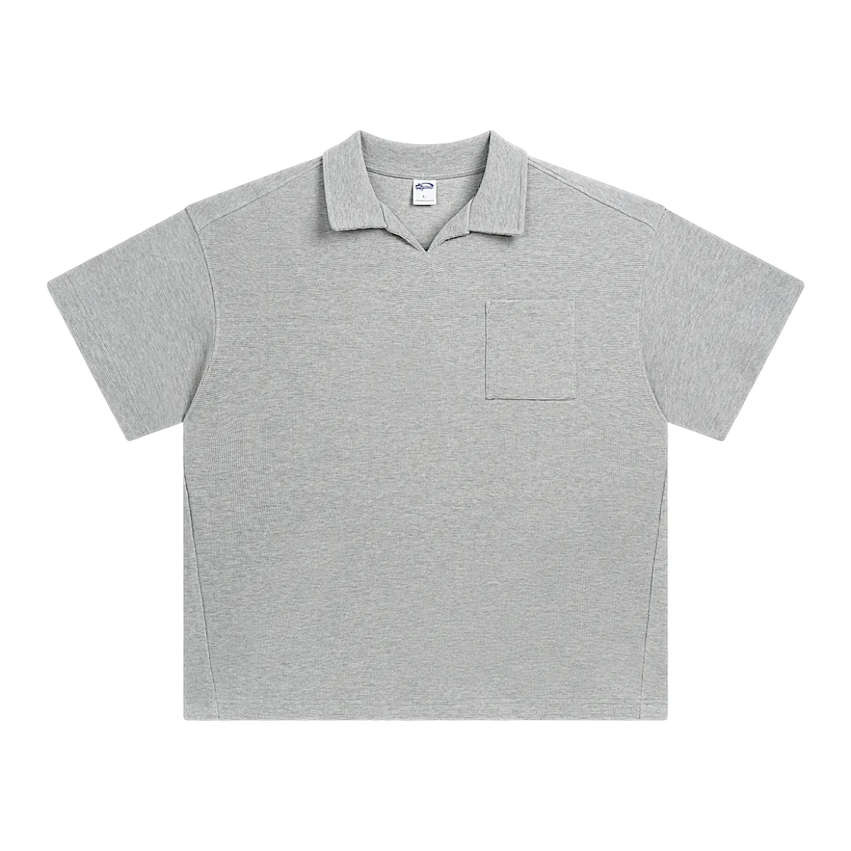 Oversized heavy cotton waffle collar tee