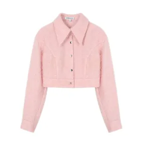 Pink Fluffy Tassel Short Shirt