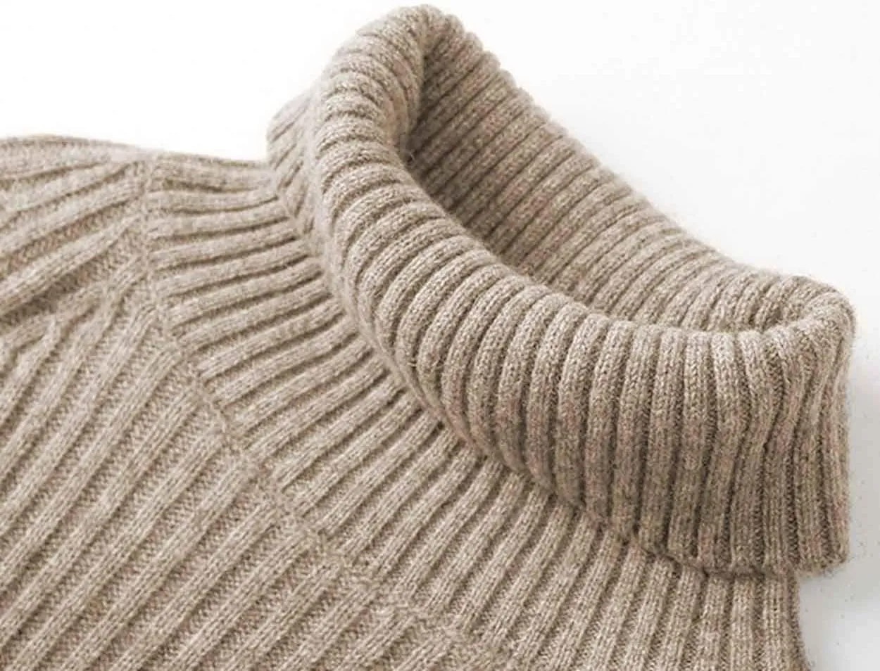 Sweaters Womens Loose Jumpers Merino Wool Knit Split Thick Turtleneck Pullover Long Sleeve Winter Tops