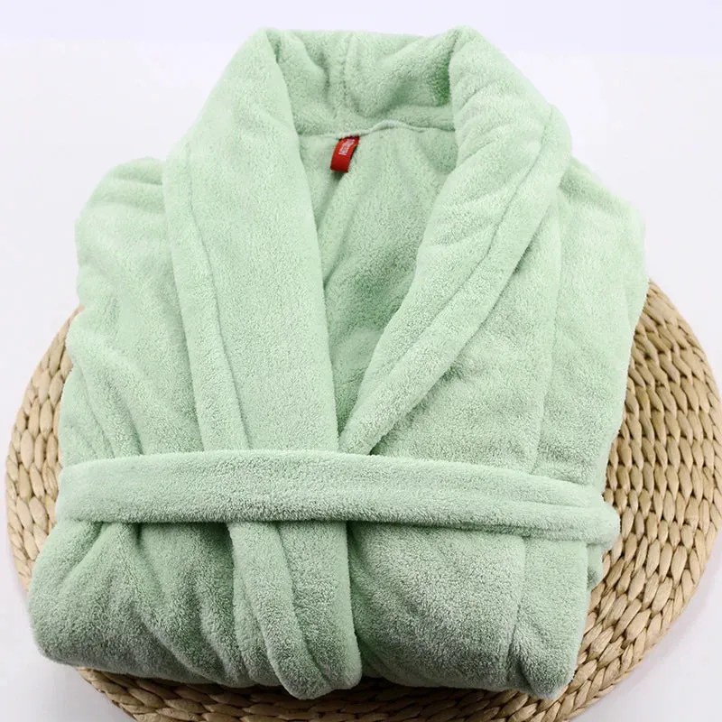 Uniquely Thickened Warm Bathrobe Loose Lounge Wear