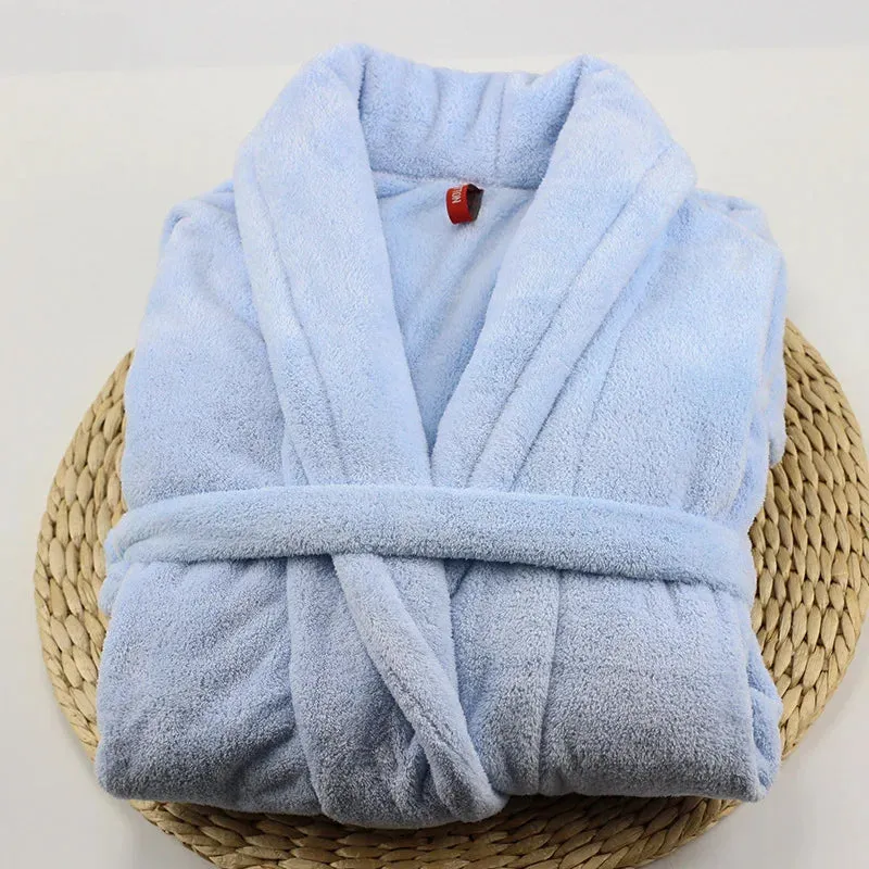 Uniquely Thickened Warm Bathrobe Loose Lounge Wear