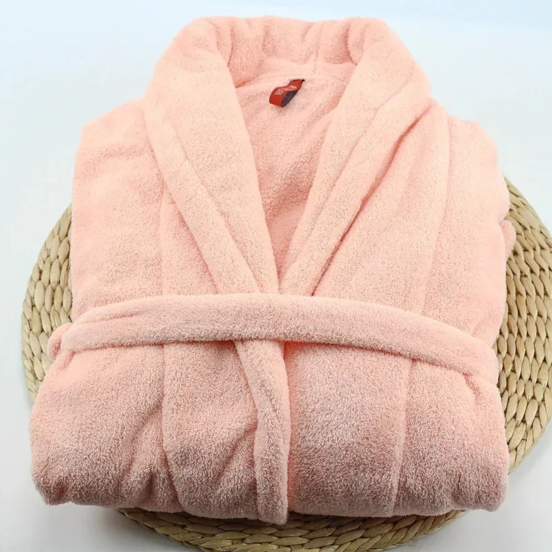 Uniquely Thickened Warm Bathrobe Loose Lounge Wear
