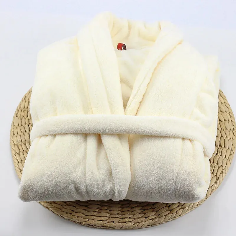 Uniquely Thickened Warm Bathrobe Loose Lounge Wear