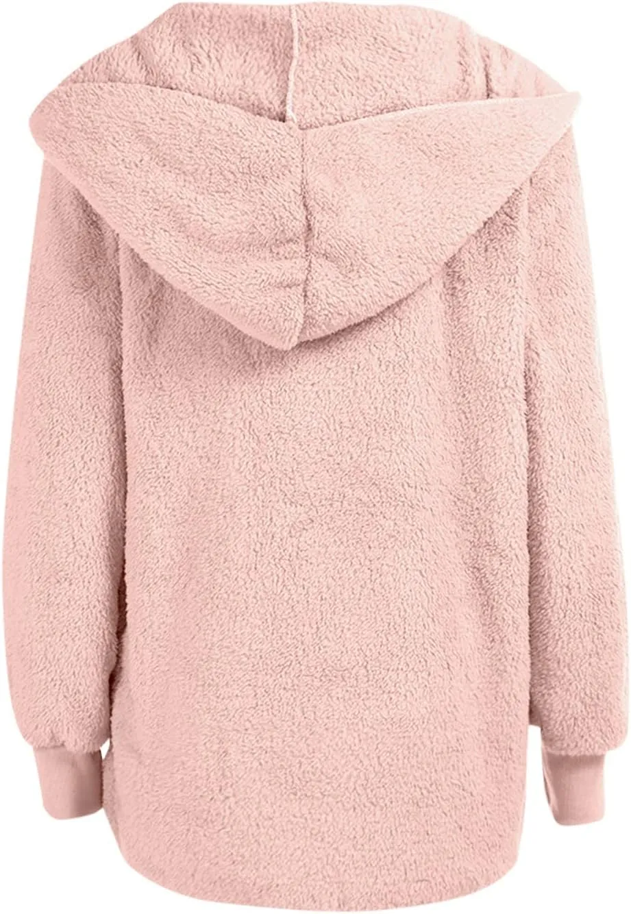 Winter Coats for Women Fuzzy Jacket Long Sleeve Sherpa Coat Open Front Hooded Cardigan Teddy Bear Coats with Pocket