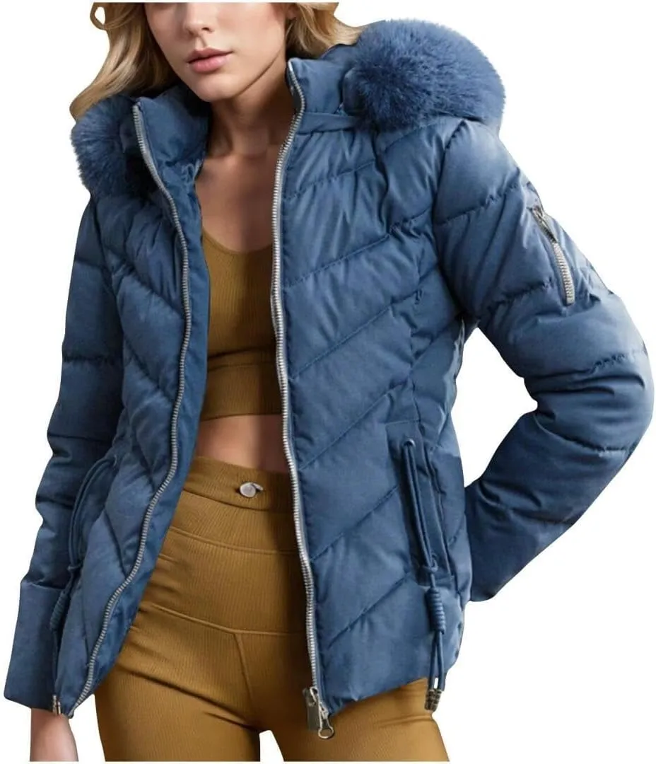 Women's Down Jacket Winter Mid Lenght Down Puffer Coats Ladies Lightweight Jackets Woman Hooded Thick Warm Parka