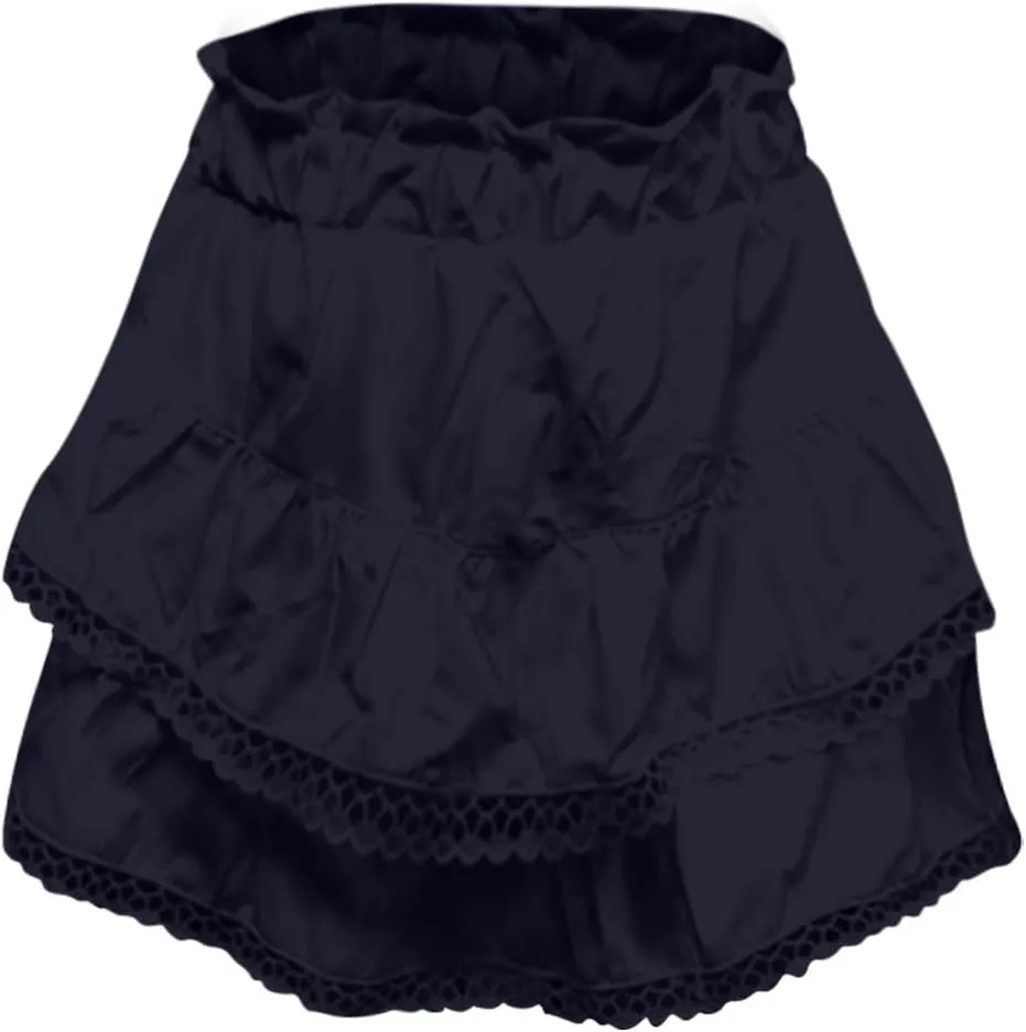 Women's High Waist Mini Skirt Solid Color Ruffle Layered Pleated Flowy Skirts Beach Vacation Skort