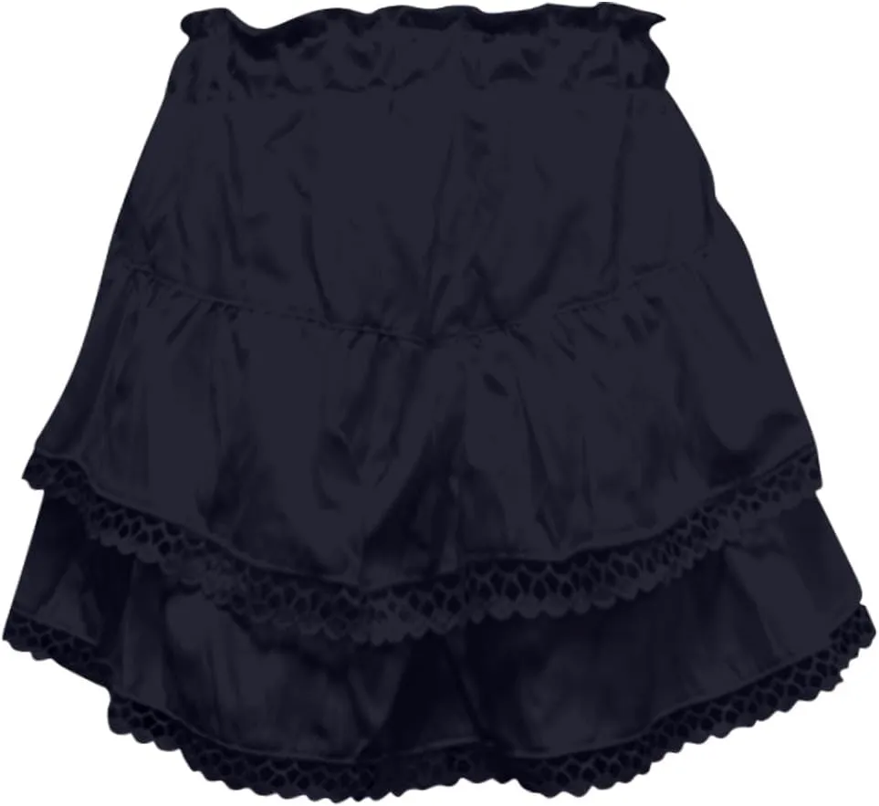 Women's High Waist Mini Skirt Solid Color Ruffle Layered Pleated Flowy Skirts Beach Vacation Skort