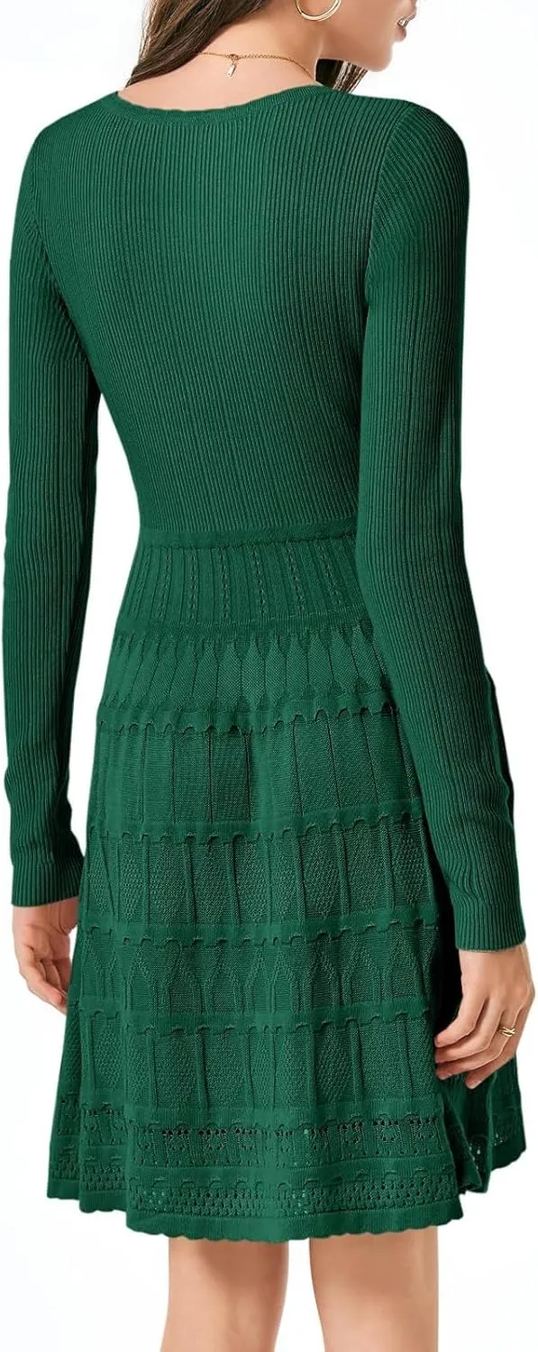 Womens Sweater Dresses 2024 Warm Winter Dress Fall Fashion 2024 Flattering Dresses to Hide Tummy