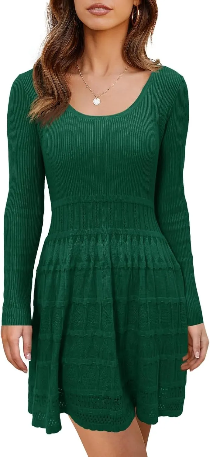 Womens Sweater Dresses 2024 Warm Winter Dress Fall Fashion 2024 Flattering Dresses to Hide Tummy