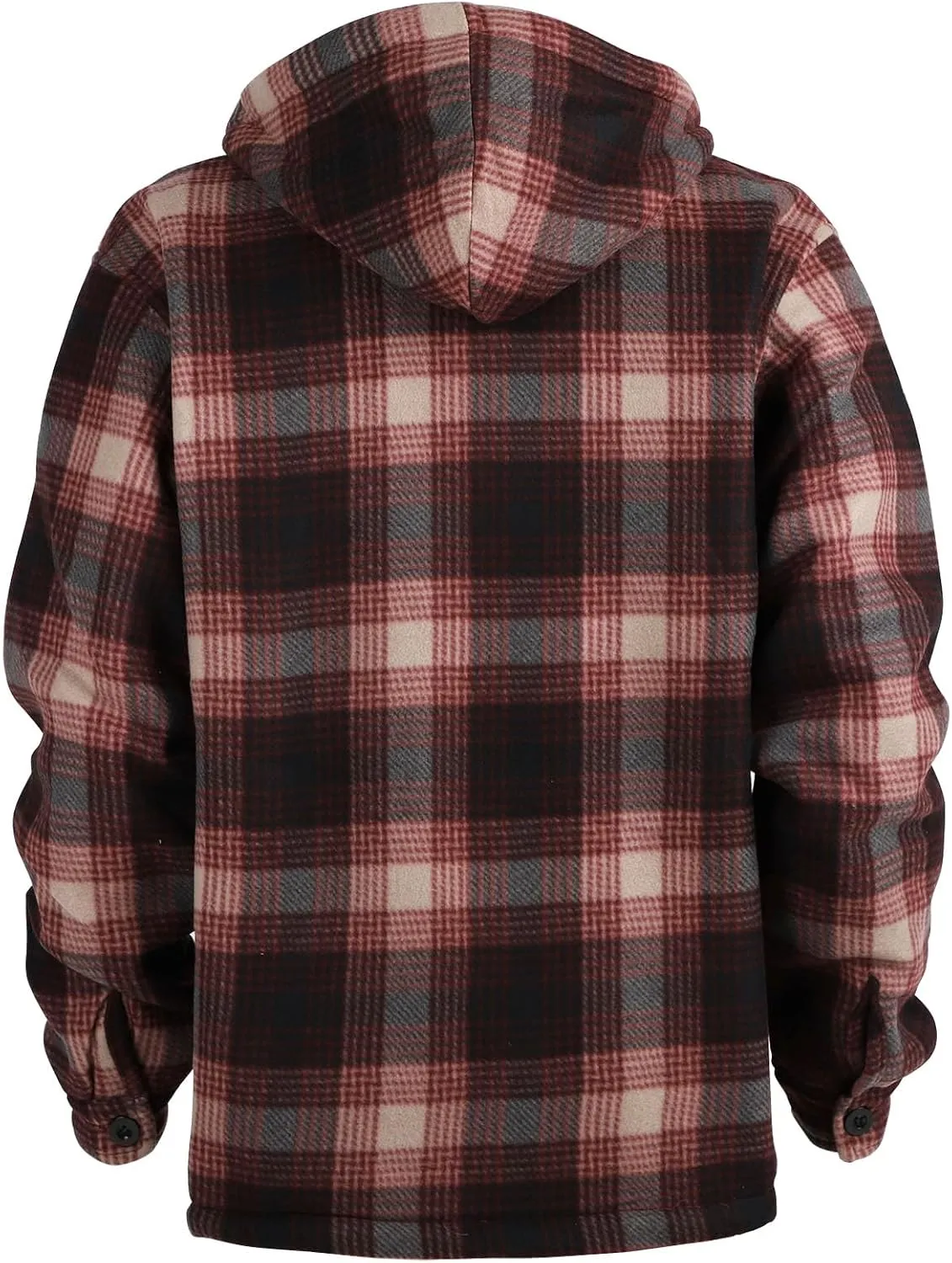 Yasumond Mens Heavy Sherpa Lined Fleece Plaid Flannel Jacket Zip Up Hoodies Warm Winter Coats Big Tall