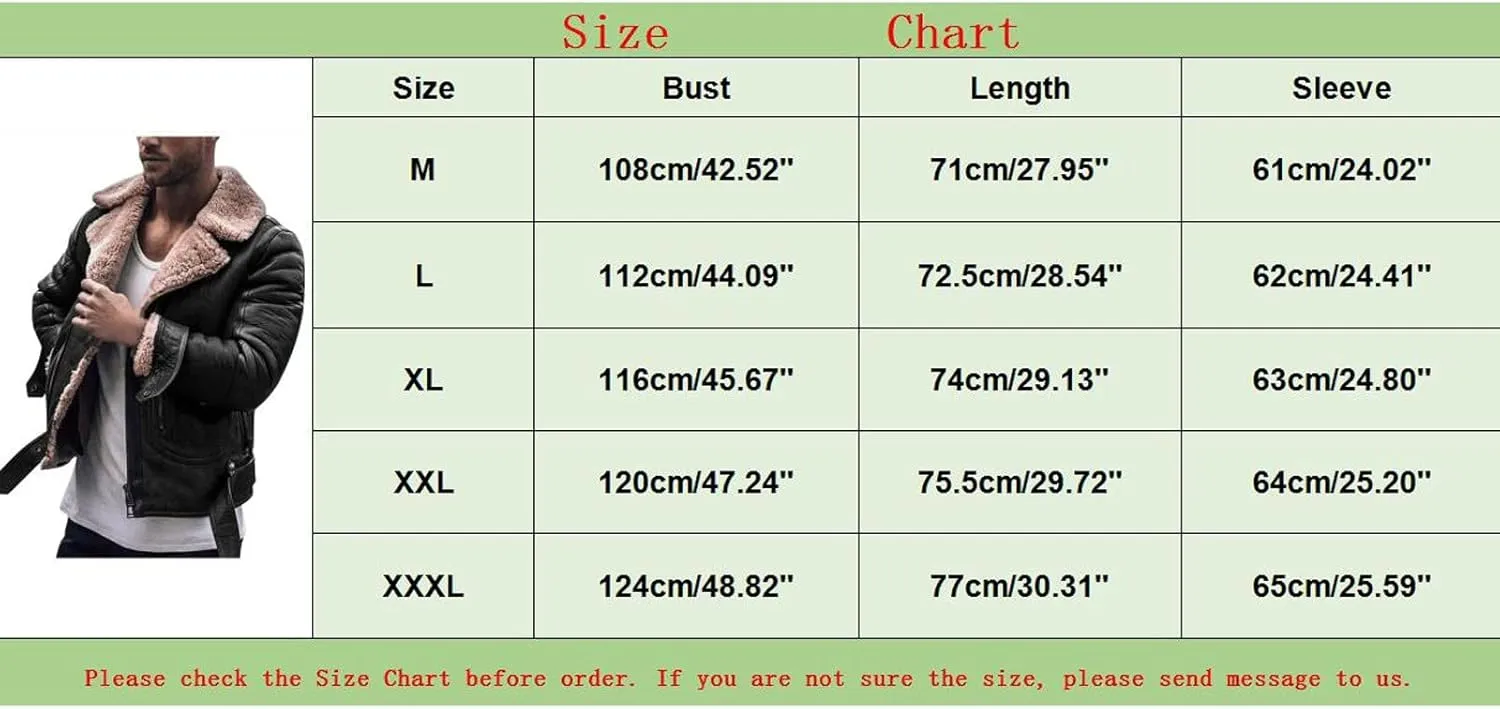 ZYXTIM Men's Faux Leather Sherpa Lined Trucker Motorcycle Jacket Heavyweight Warm Cozy Fur Collar Thicken Thermal Outwear